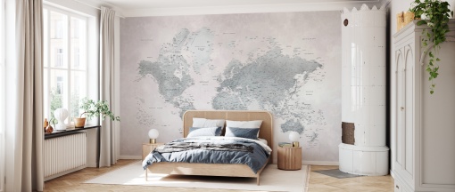 Tapet World Map, Ash-Green, Photowall