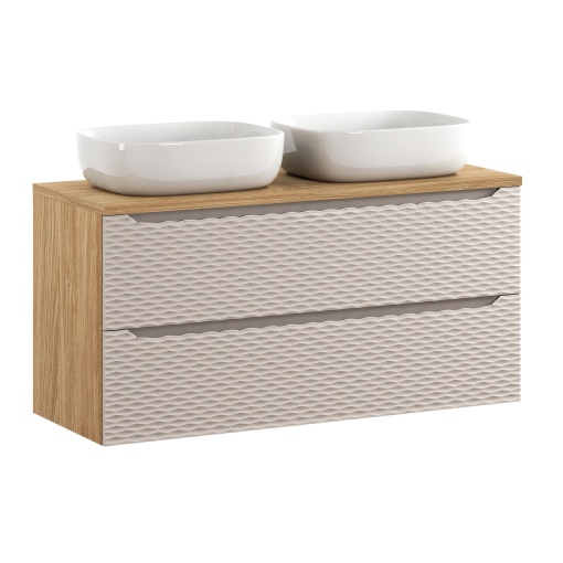 Set de mobilier 120cm cu blat si 2 lavoare Smile blat
