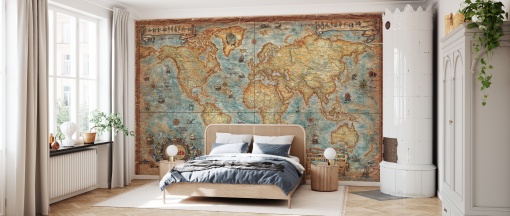 Tapet Modern World Antique Map, Photowall