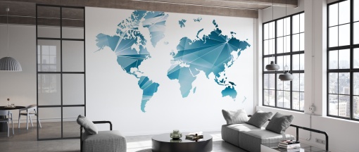 Tapet Geometric Concept World Map, Photowall