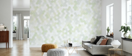 Tapet Hexagon, Green, Photowall