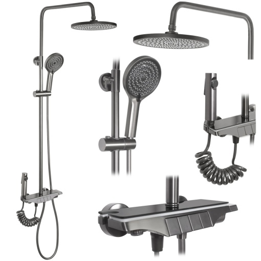Set de duș cu termostat Savio Titanium