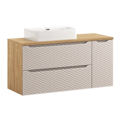 Set mobilier de 120 cm cu blat si lavoar de blat Trust