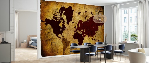 Tapet Old Manuscript of World Map, Photowall