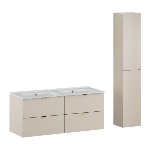 Set mobilier 120cm cu lavoar mobila Lava si dulap inalt