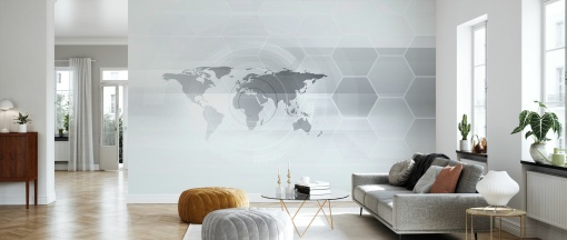 Tapet Hexagon World Map, Photowall