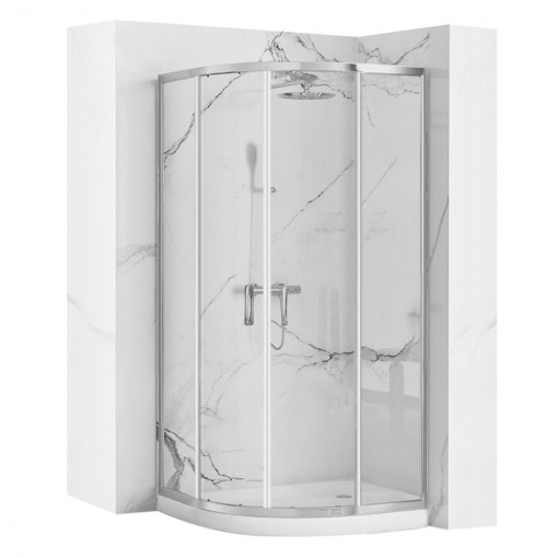 Cabina dus REA Look Chrome 80x80 + Cada de duș Look White