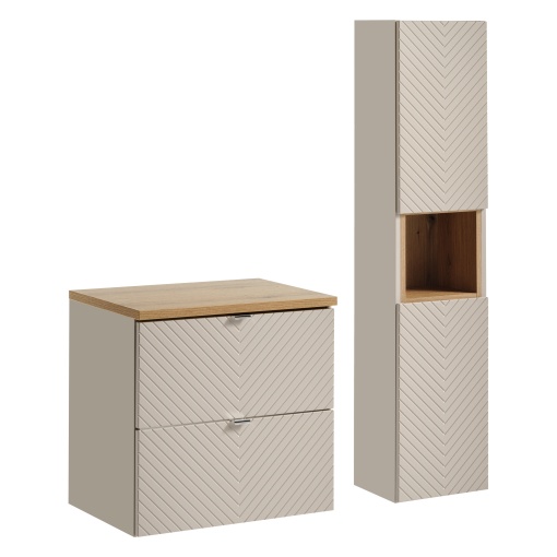 Set mobila 60cm cu blat si dulap inalt