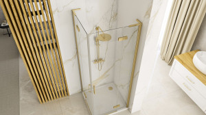 Cabina dus REA Hugo 80x80 Gold Brush - Img 4