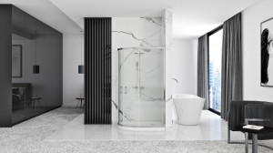 Cabina dus REA Look Chrome 80x100 + Cada de duș Look White - Img 4