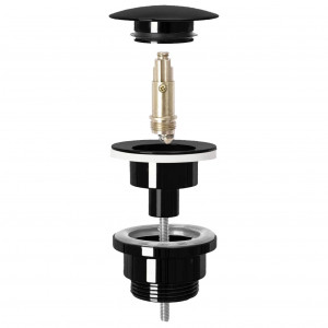 Dop universal pentru lavoar click-clack Rea BLACK METALIC - Img 2