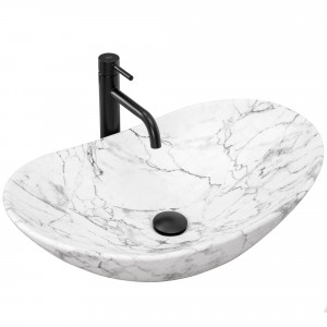 Lavoar pe blat Rea Royal 60 Statuario Marble Matt - Img 1