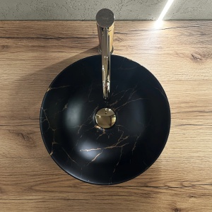 Lavoar pe blat Rea Stella Black Marble brush - Img 4