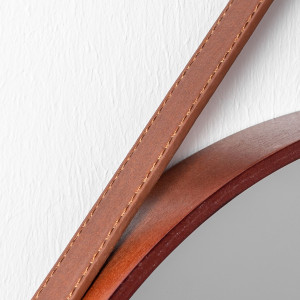 Oglinda rotunda cu frame din lemn LOFT D.Brown 50 cm - Img 4