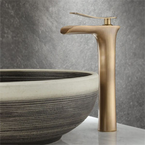 Robinet pentru lavoar Rea Laguna antique Brush Gold high - Img 4