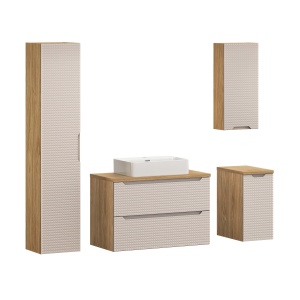 Set de mobilier 90cm cu blat, chiuveta de blat Trust si dulap inalt - Img 1