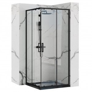 Cabina de dus Rea Punto negru 80x80 cm - Img 1