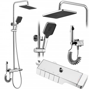 Coloana de dus cu termostat REA ROB Chrome - Img 1