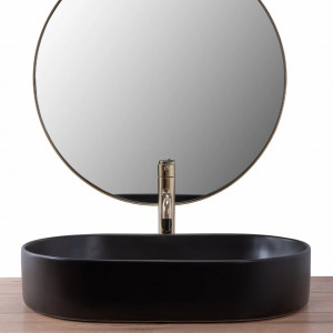 Lavoar ceramic pentru blat Rea Nadia Black Matt - Img 2