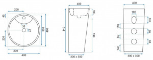 Lavoar freestanding de sine stătător Blanka Marble Marmura - Img 3