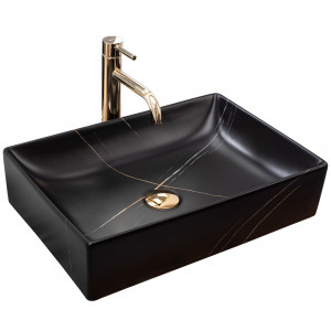 Lavoar pe blat Rea Inga Black Marble Mat - Img 9