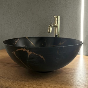 Lavoar pe blat Rea Stella Black Marble brush - Img 5