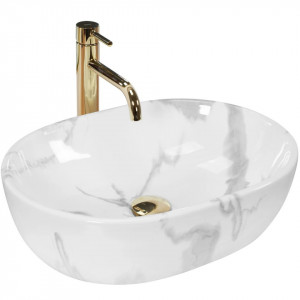 Lavoar pentru blat Rea Amelia Marmo Shiny - Img 1
