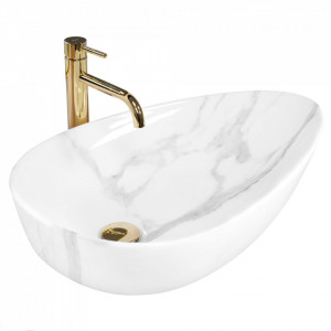 Lavoar pentru blat Rea Greta 65 Bianco Shiny - Img 1
