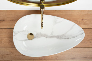 Lavoar pentru blat Rea Greta 65 Bianco Shiny - Img 3