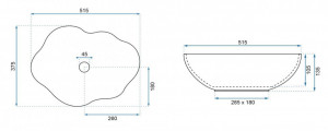 Lavoar pentru blat Rea Pearl Gold Edge Alb Auriu - Img 3