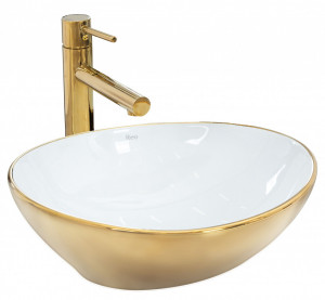 Lavoar pentru blat Rea Sofia Gold / Alb - Img 2