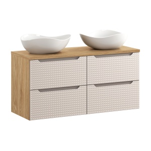 Set de mobilier de 120 cm cu blat și 2 lavoare de blat Cloud - Img 1