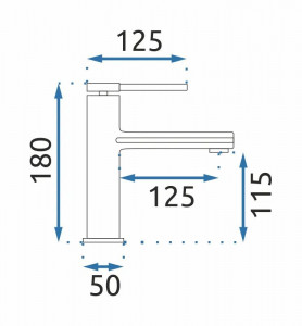 Baterie pentru lavoar REA OVAL CHROM low - Img 5