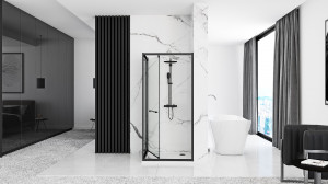 Cabina de dus Rea Space In Black 80x100 - Img 6