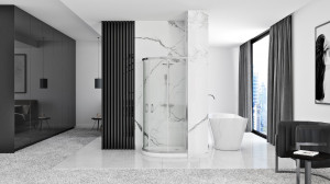 Cabina dus REA Look Chrome 80x80 + Cada de duș Look White - Img 4