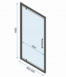 Cabina dus REA Rapid Swing Chrome Usa:100 x Perete:100 - Img 6