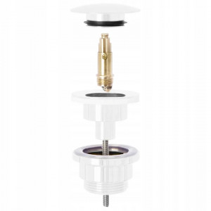 Dop pentru lavoar universal click-clack Rea Alb - Img 4
