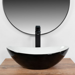 Lavoar pentru blat REA Royal Mini Black White - Img 8