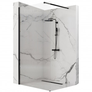 Paravan de dus Rea Aero Intimo Black Mat 120 - Img 1
