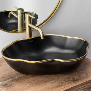 Robinet pentru lavoar Rea Lungo Brush Gold high - Img 5