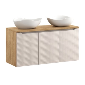 Set de mobilier de 120 cm cu blat și 2 lavoare de blat Cloud - Img 1