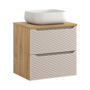 Set de mobilier de 60 cm cu blat si lavoar de blat Nika - Img 1