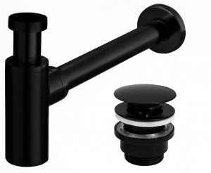 Sifon universal pentru lavoar clik-clak Universal Black Mat - Img 9