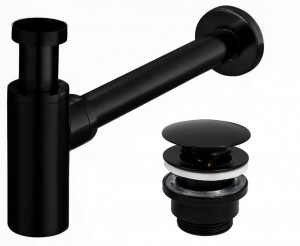 Sifon universal pentru lavoar clik-clak Universal Black Mat - Img 1