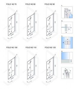 Cabina de dus pliabil Rea Fold N2 Modul 100x100 - Img 7