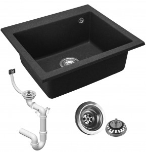 Chiuveta bucatarie Granit West XL black dots - Img 5