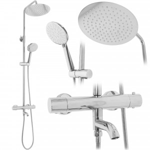Coloana de dus cu termostat Lungo Crom - Img 1