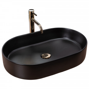Lavoar ceramic pentru blat Rea Nadia Black Matt - Img 9