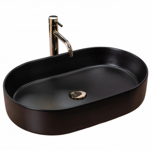 Lavoar ceramic pentru blat Rea Nadia Black Matt - Img 1