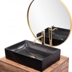 Lavoar pe blat Rea Inga Black Marble Mat - Img 8